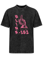 Blink-182 Pink Middle Finger Graphic T-Shirt