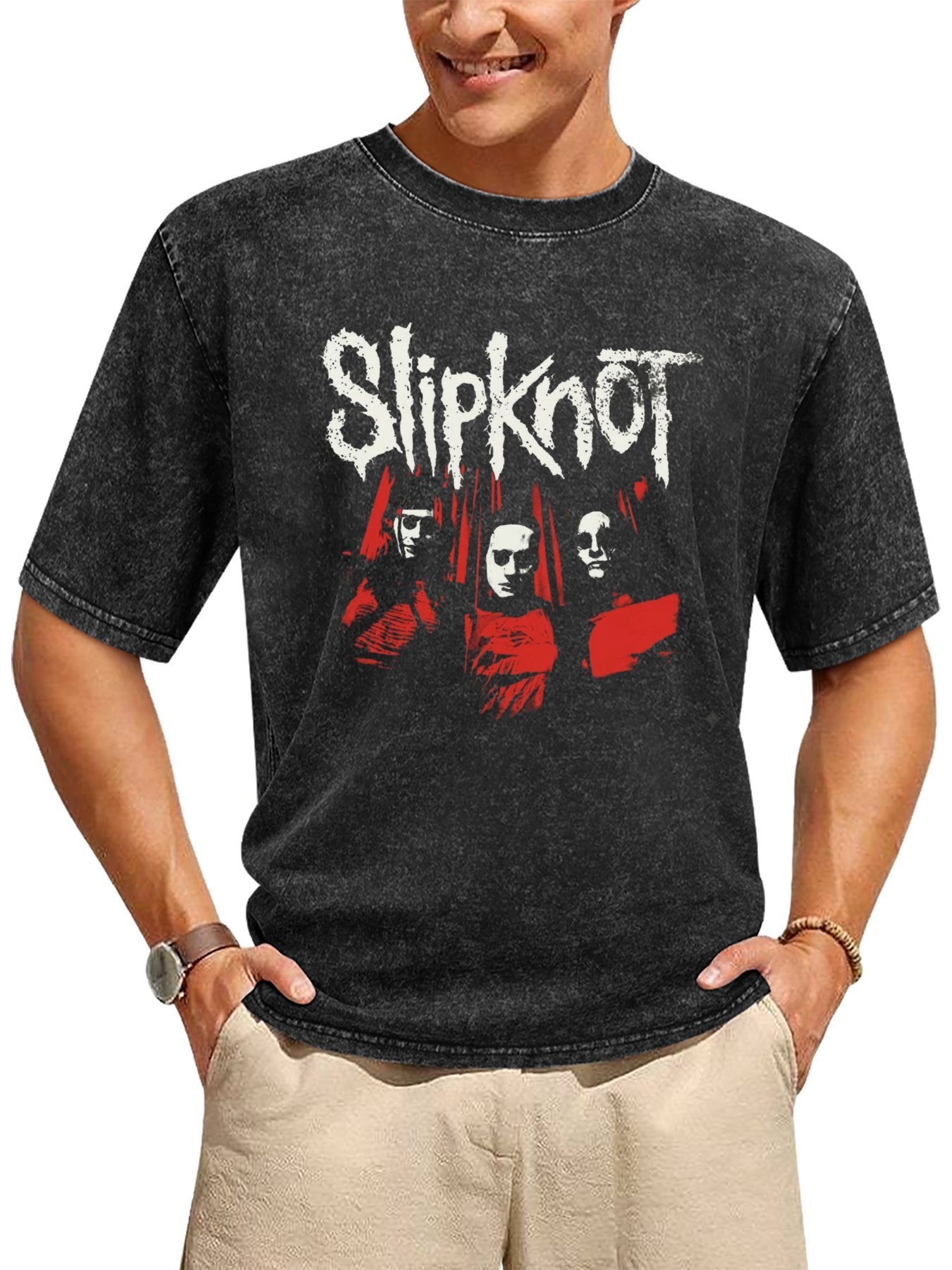 Slipknot Red Mask Portrait Graphic T-Shirt