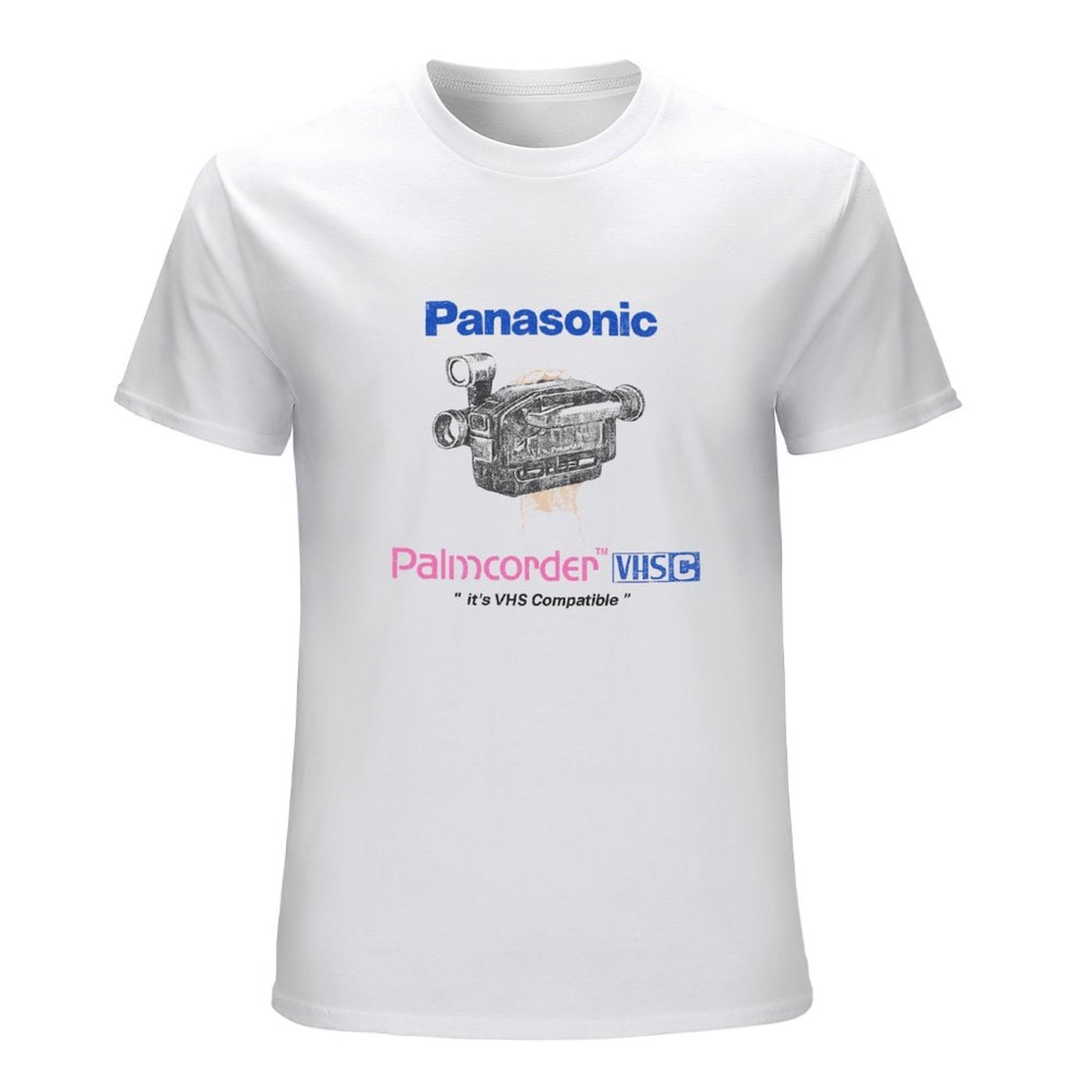Panasonic Palmcorder VHS-C Graphic White T-Shirt