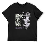 Nothing Stays Whole Skeleton Graphic Black T-Shirt