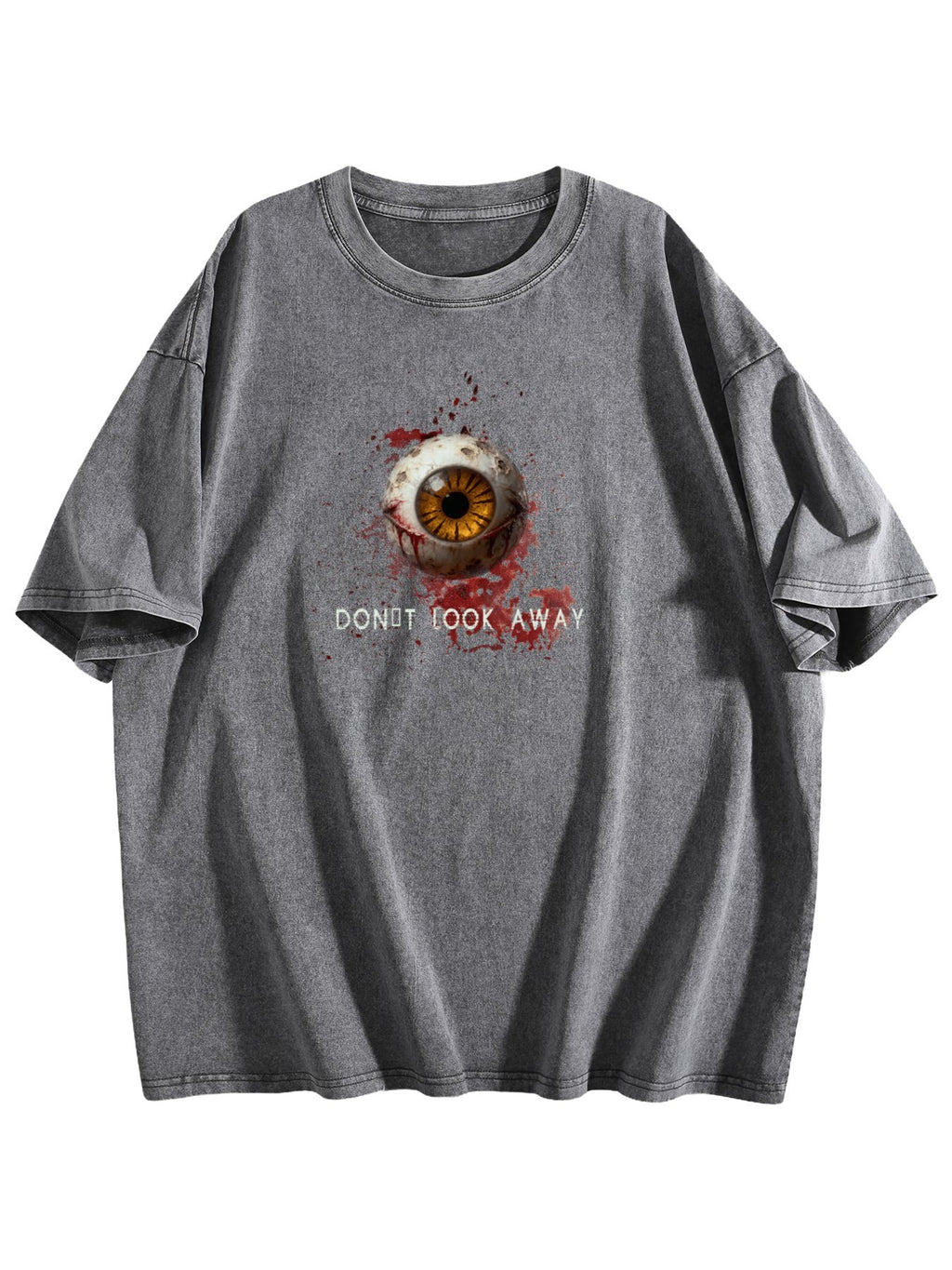Don't Look Away Eyeball Graphic Washed T-Shirt