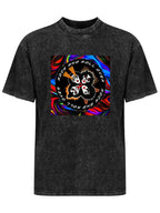 Vintage Washed KISS Rock and Roll Over Psychedelic Graphic T-Shirt