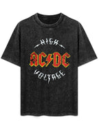 Vintage Washed AC/DC Distressed Logo Graphic T-Shirt