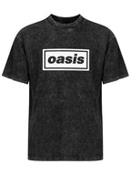 Oasis Classic Black and White Box Logo Graphic T-Shirt