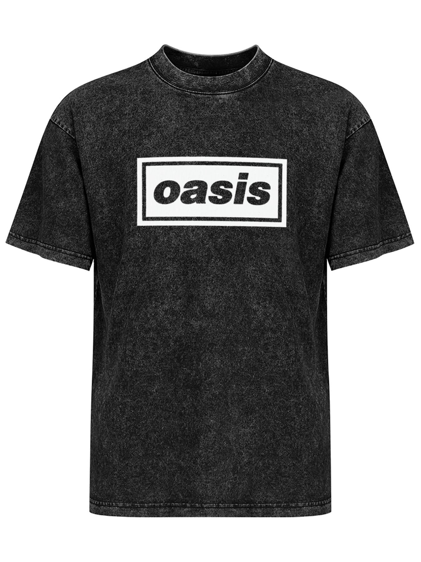 Oasis Classic Black and White Box Logo Graphic T-Shirt