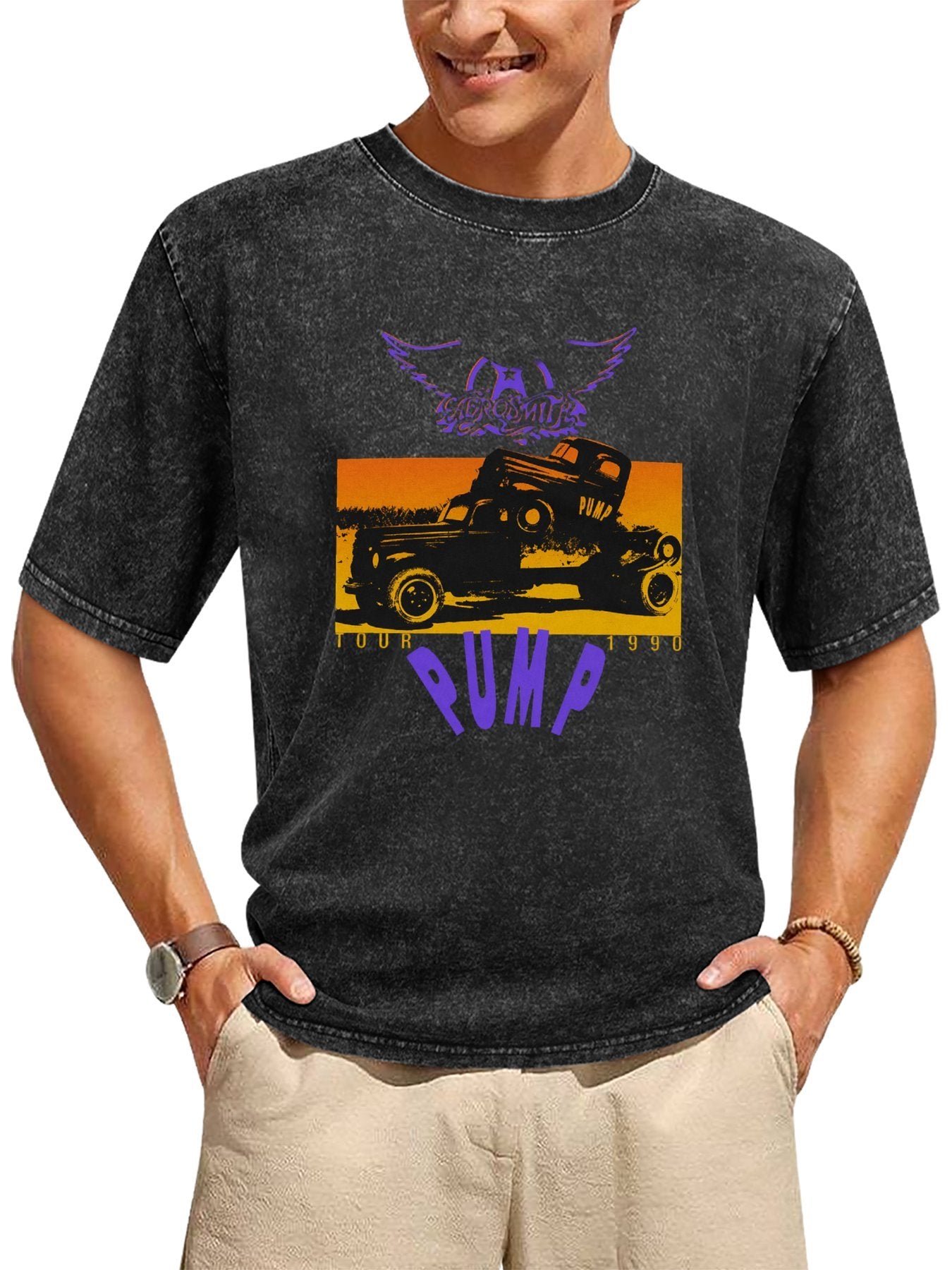 Aerosmith Pump Tour 1990 Truck Graphic T-Shirt Secondary image