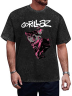 Vintage Washed Gorillaz Pink Guitarist Graphic T-Shirt