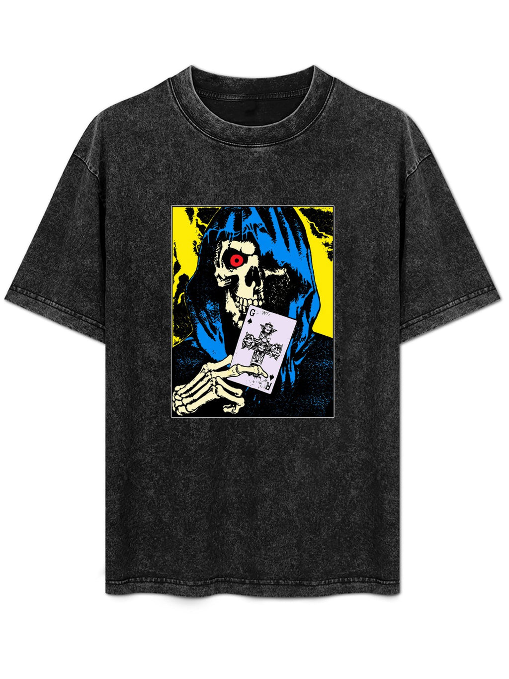 Guns N’ Roses Hooded Skeleton Playing Card Graphic T-Shirt