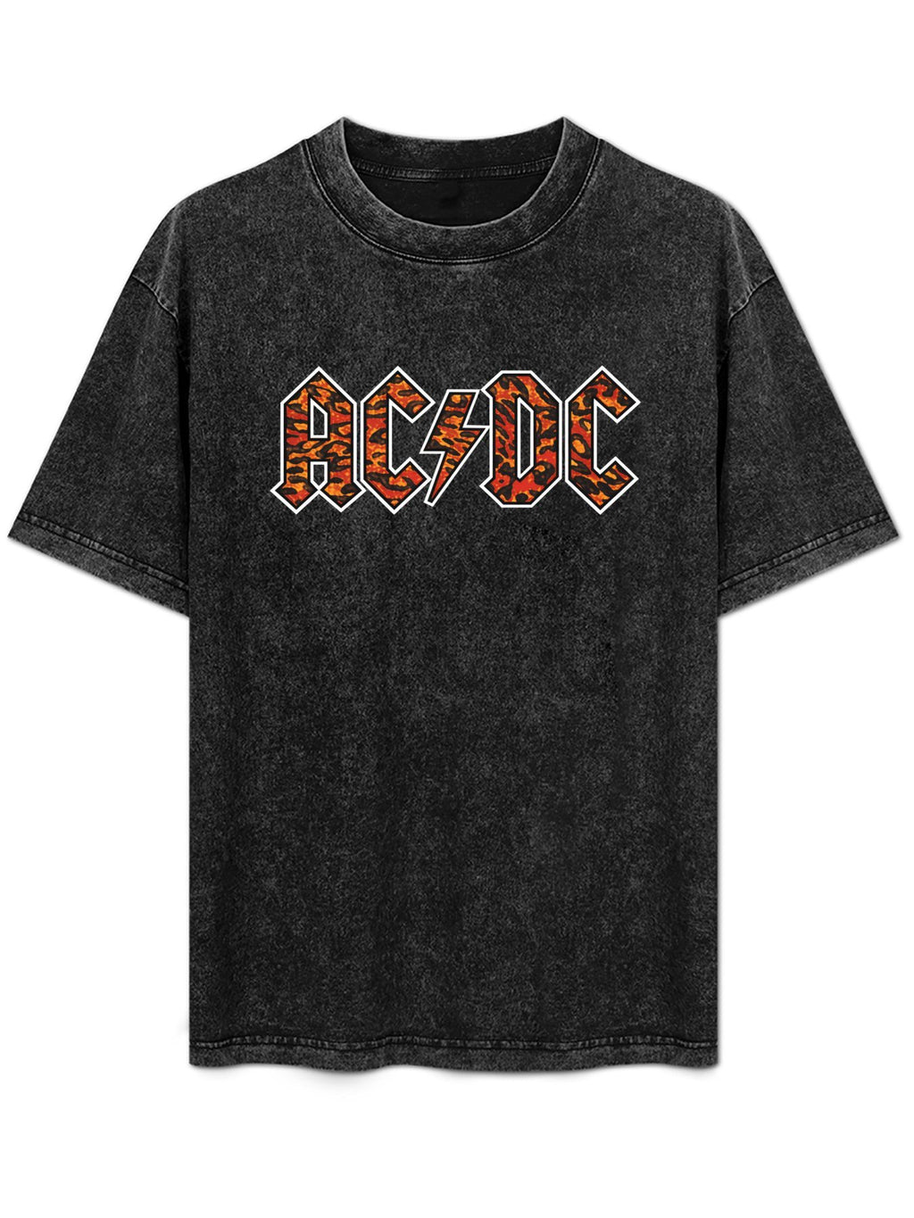 AC/DC Tiger Print Logo Graphic T-Shirt