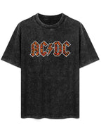 AC/DC Tiger Print Logo Graphic T-Shirt