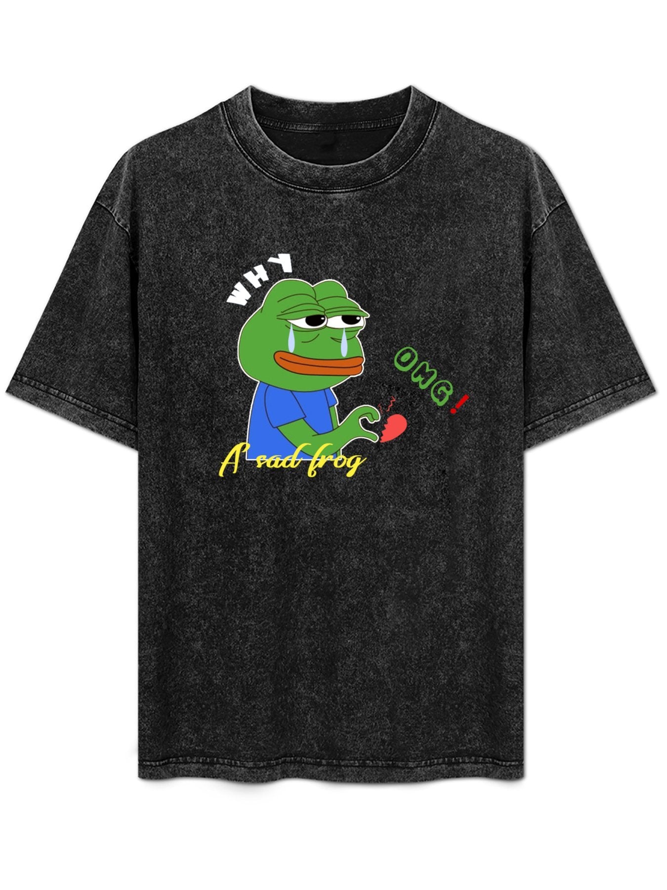 Sad Frog Broken Heart Vintage Washed T-Shirt