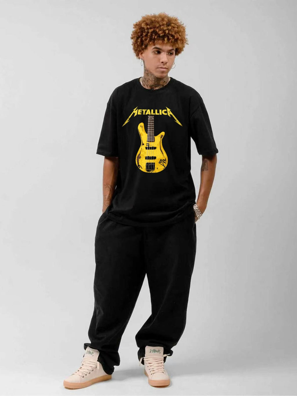 Metallica Yellow Guitar Graphic T-Shirt
