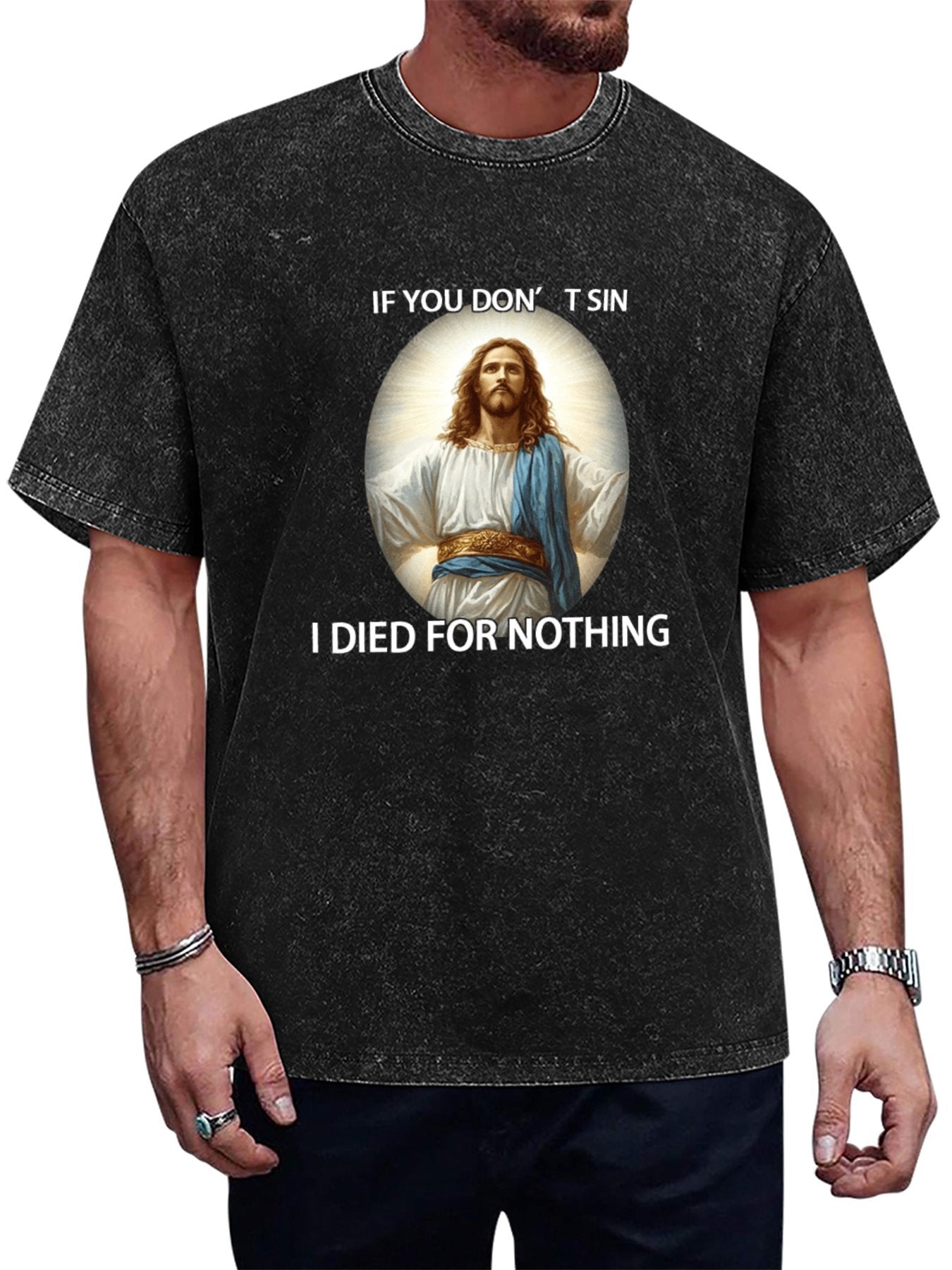 If You Don't Sin Graphic Washed T-Shirt