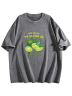 Too Fresh to Blend In Lime Graphic Washed T-Shirt