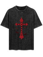 Vintage Washed Black Sabbath Cross Graphic T-Shirt