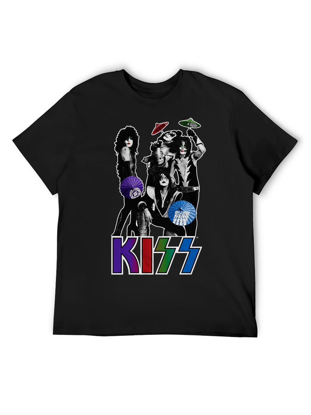 KISS Color Logo Parasol Band Graphic T-Shirt