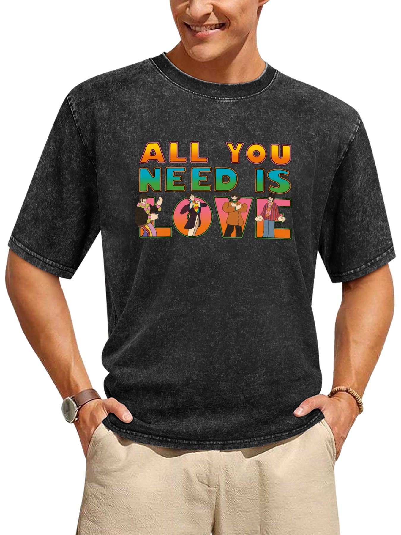 The Beatles All You Need Is Love Retro Graphic T-Shirt Secondary image