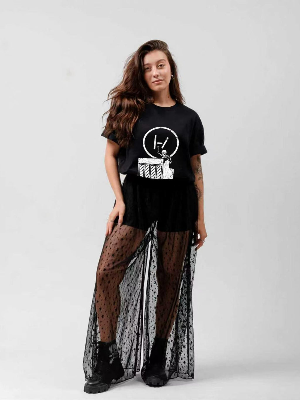 Twenty One Pilots Skeleton Piano Minimalist T-Shirt