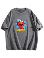 Tear It Up Cartoon Graphic Washed T-Shirt
