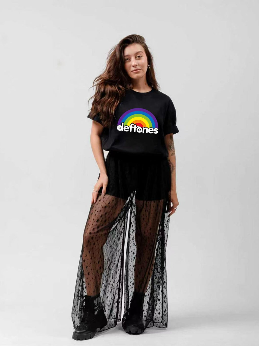 Deftones Rainbow Logo Graphic T-Shirt