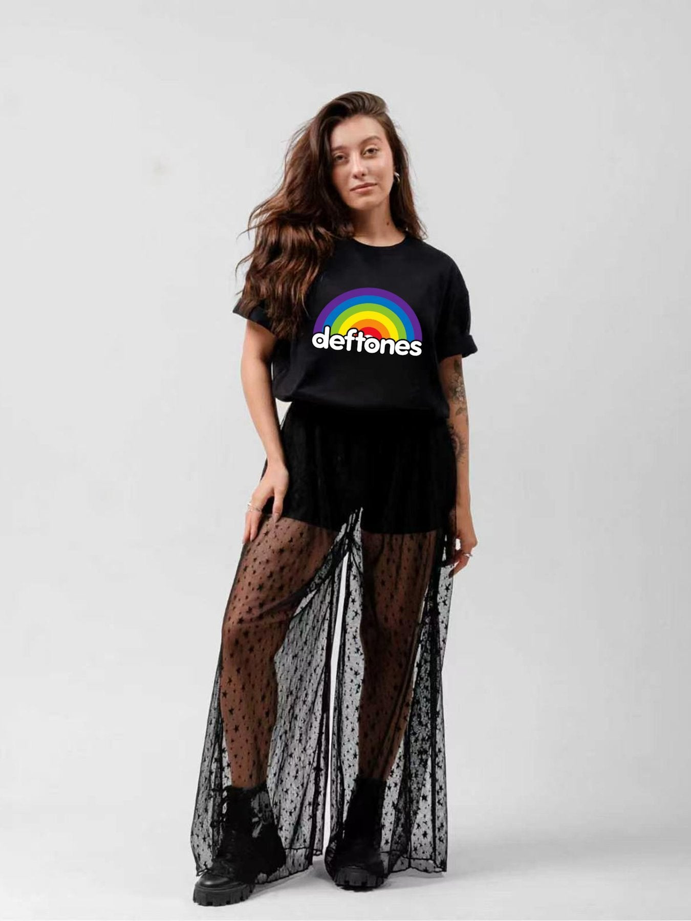 Deftones Rainbow Logo Graphic T-Shirt