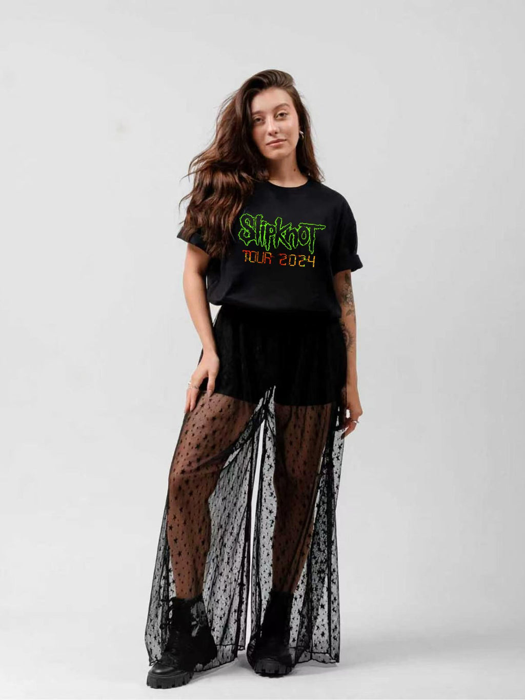 Slipknot Tour 2024 Glitch Logo Graphic T-Shirt