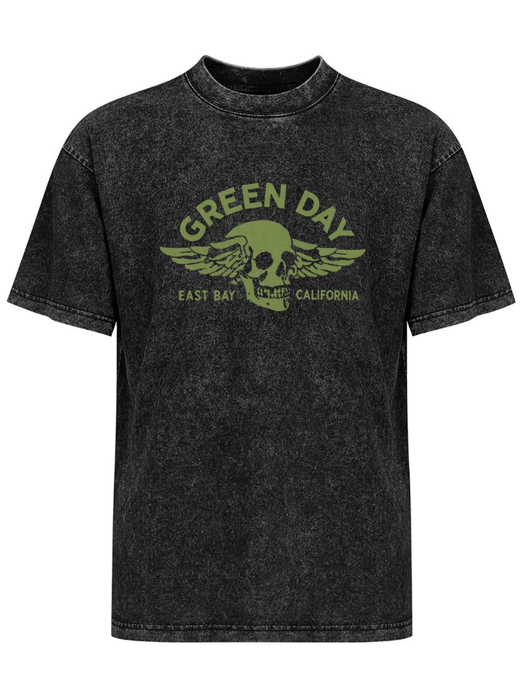 Green Day East Bay California Winged Skull Graphic T-Shirt