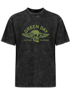 Green Day East Bay California Winged Skull Graphic T-Shirt