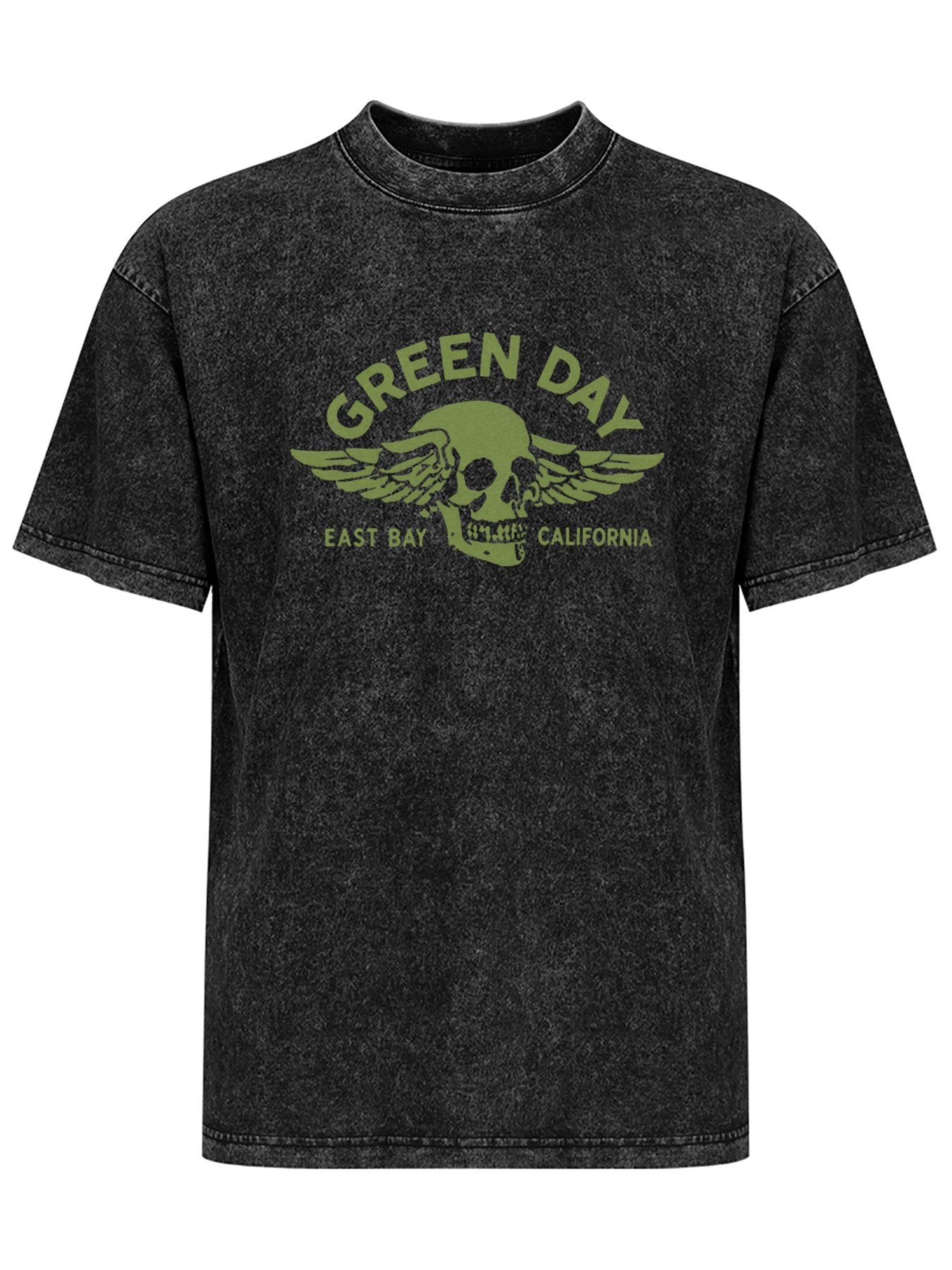 Green Day East Bay California Winged Skull Graphic T-Shirt
