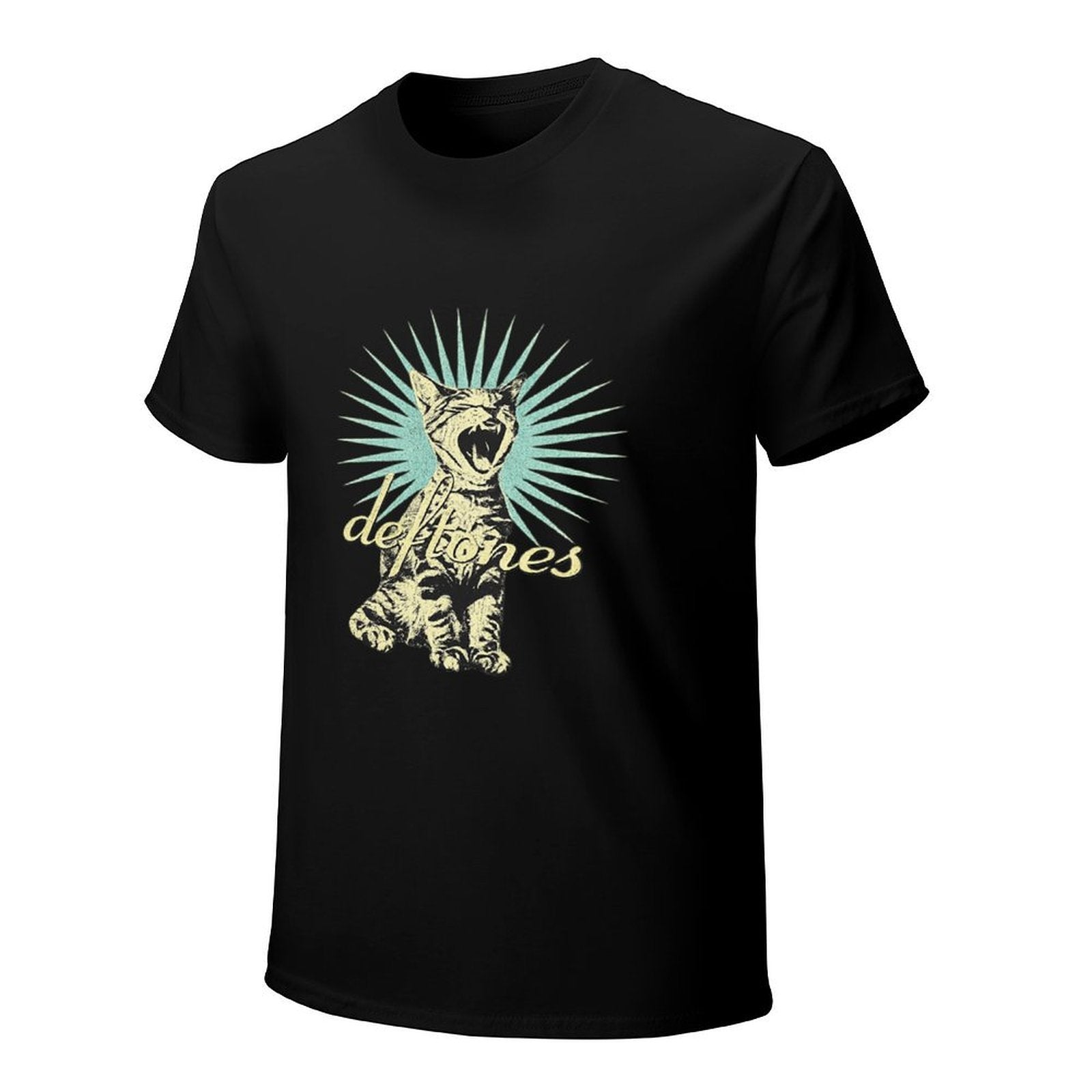 Deftones Cat Graphic Black T-Shirt