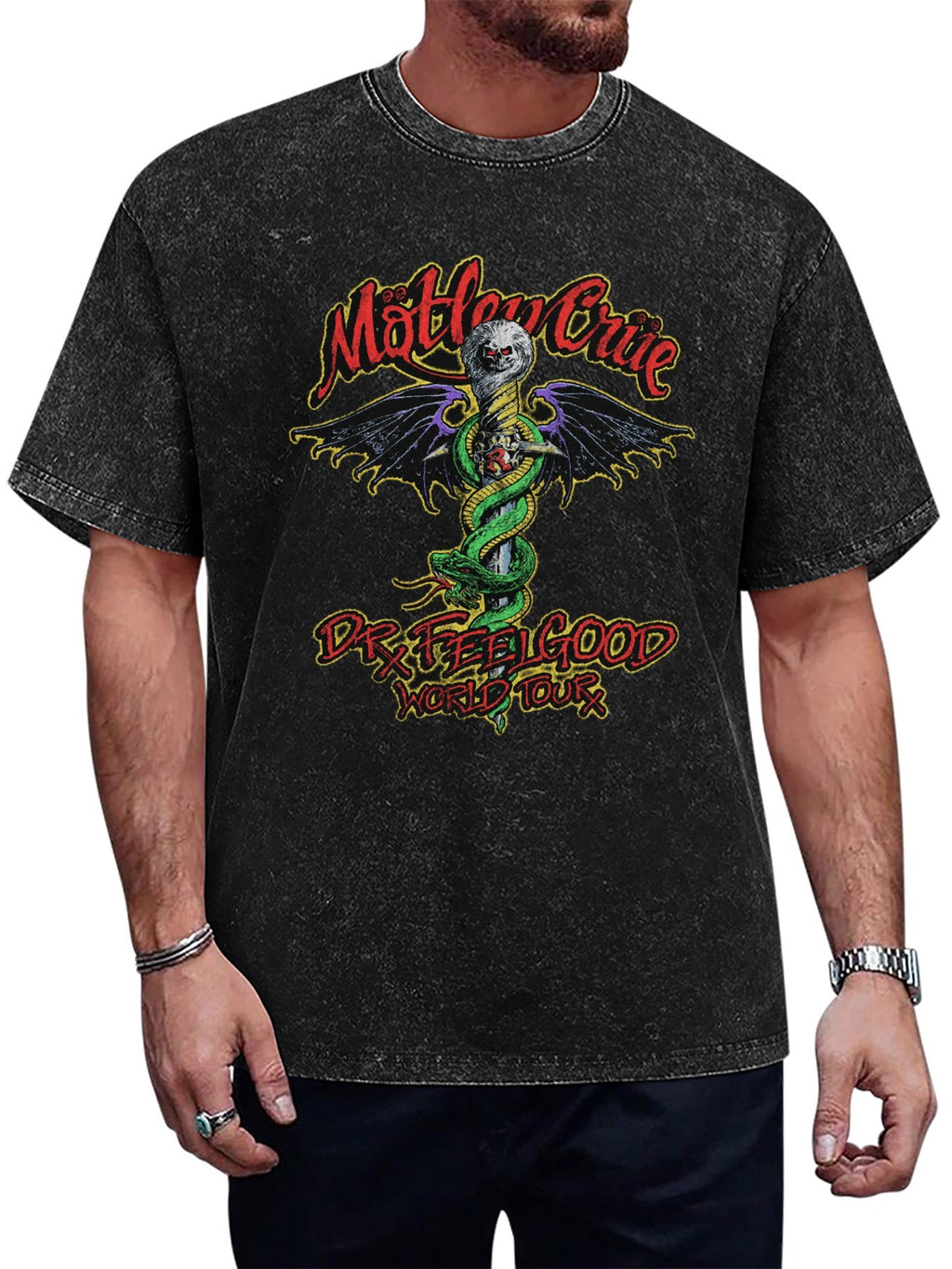 Mötley Crüe Dr. Feelgood World Tour Graphic T-Shirt