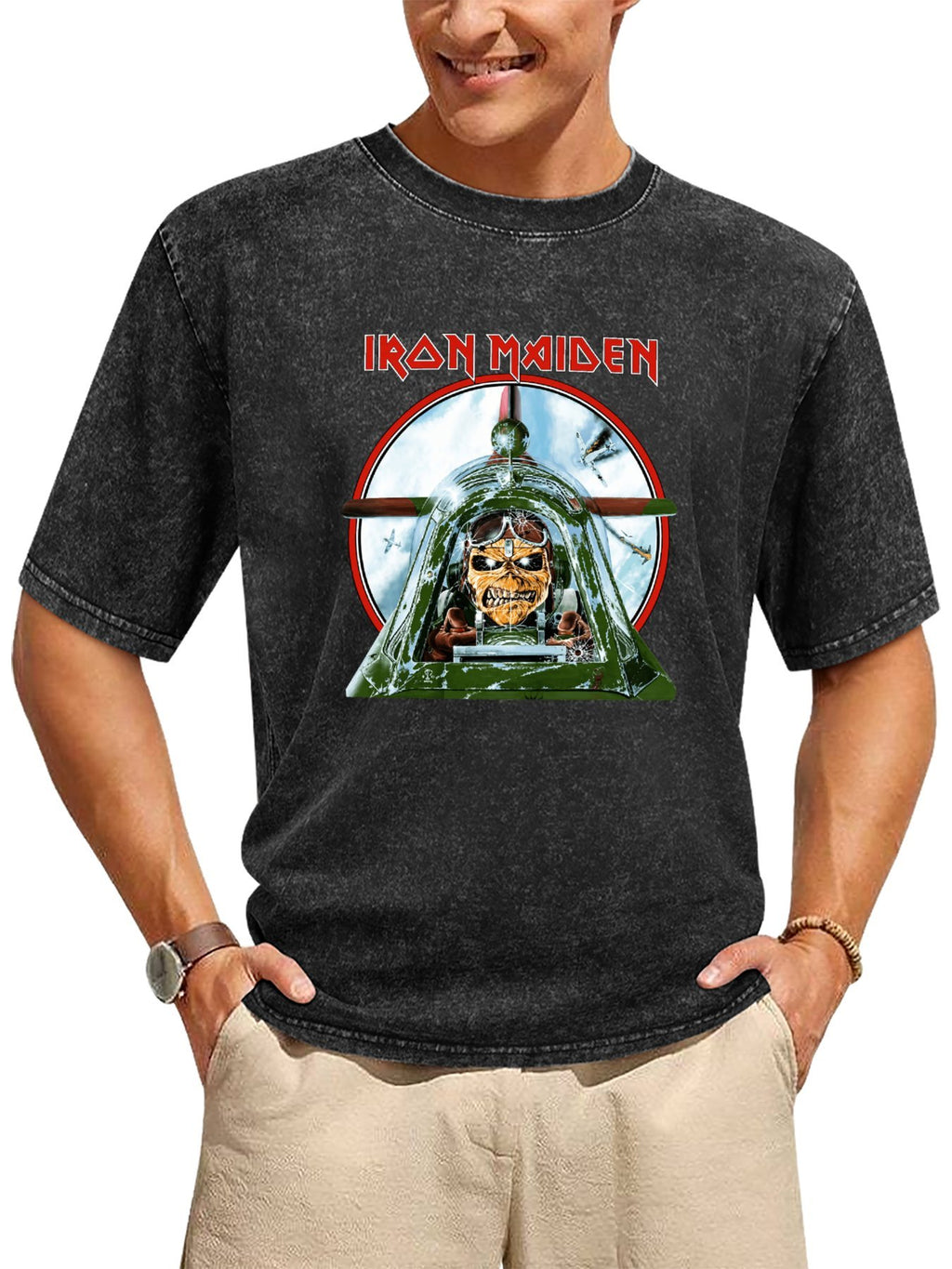 Iron Maiden Aces High Pilot Eddie Graphic T-Shirt