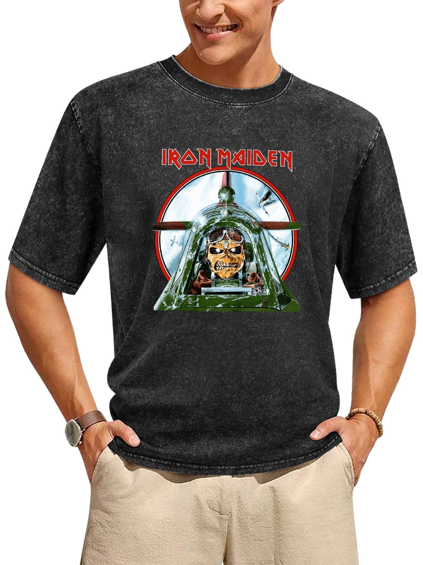 Iron Maiden Aces High Pilot Eddie Graphic T-Shirt
