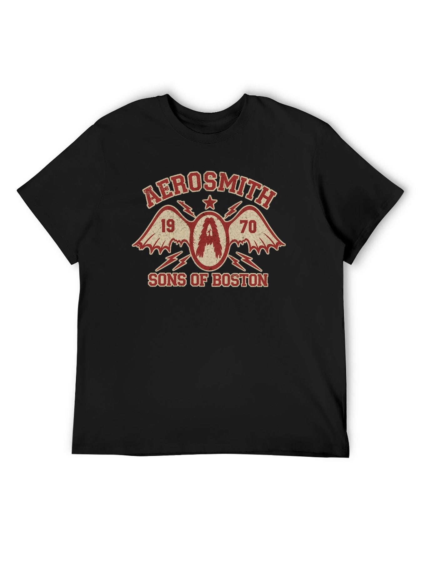 Aerosmith Winged Emblem Boston 1970 Vintage Graphic T-Shirt