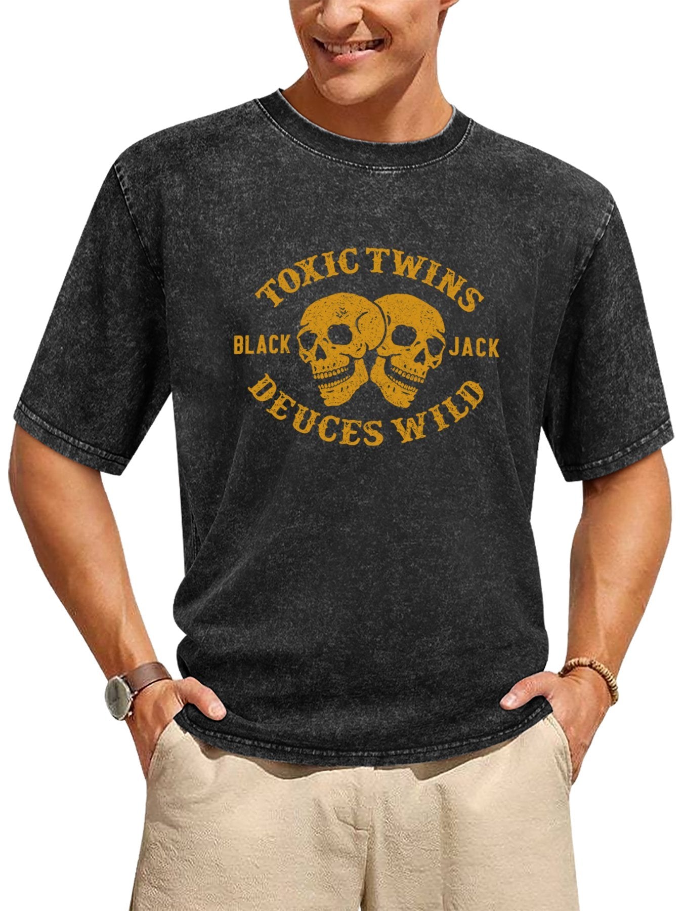 Aerosmith Toxic Twins Deuces Wild Skull Graphic T-Shirt Secondary image