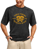 Aerosmith Toxic Twins Deuces Wild Skull Graphic T-Shirt