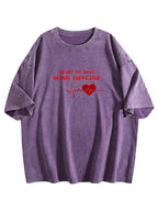 Heart on Beat Mind Offline Graphic Washed T-Shirt