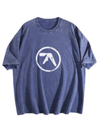 Abstract Circle Logo Graphic Washed T-Shirt