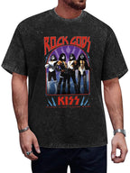 Vintage Washed KISS Rock Gods Band Graphic T-Shirt