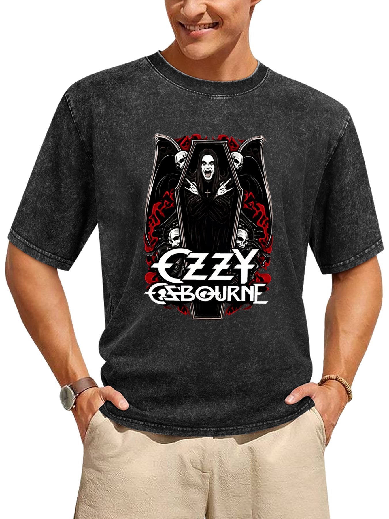 Vintage Washed Ozzy Osbourne Coffin Graphic T-Shirt Secondary image