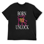 Born to Unlock Graphic Black T-Shirt