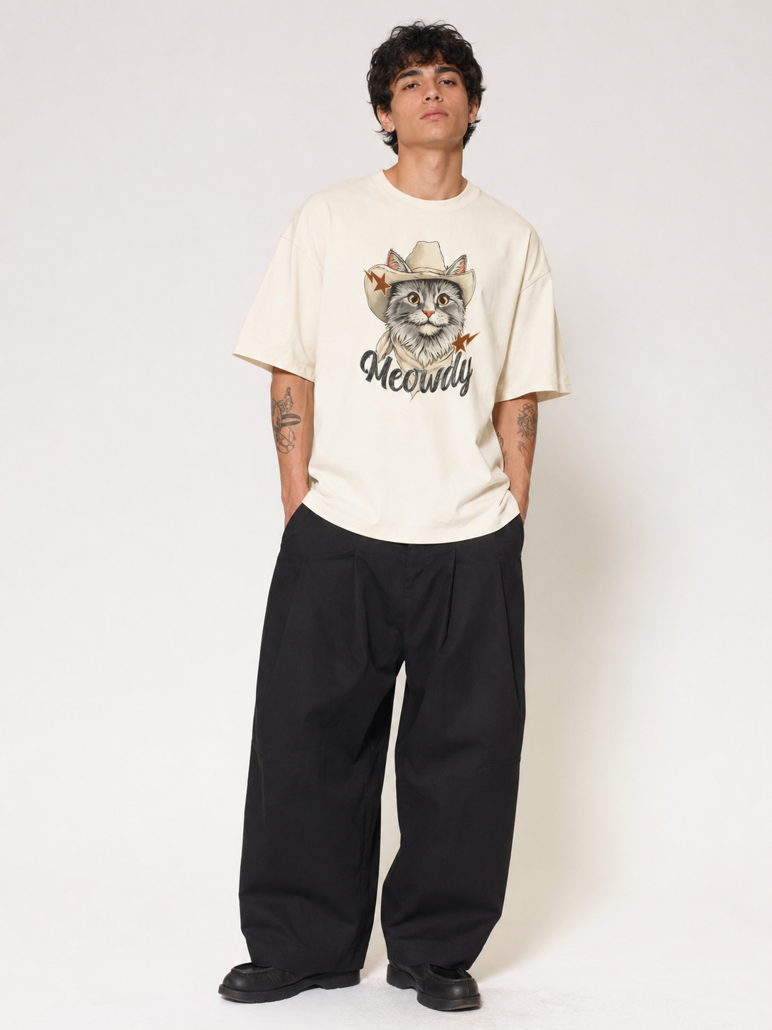 Meowdy Cowboy Cat Vintage Washed T-Shirt Main image