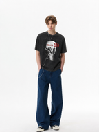 Luck Masked Figure Graphic Washed T-Shirt