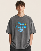 Hallo Summer Graphic Washed T-Shirt
