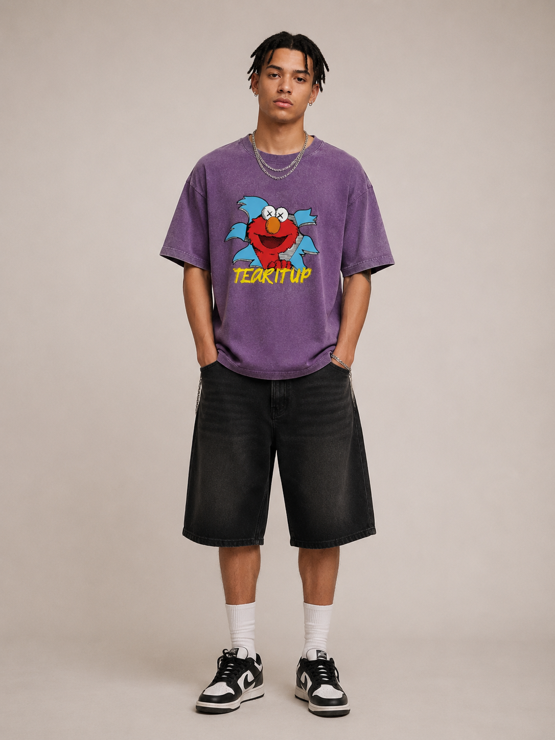 Tear It Up Cartoon Graphic Washed T-Shirt Main image