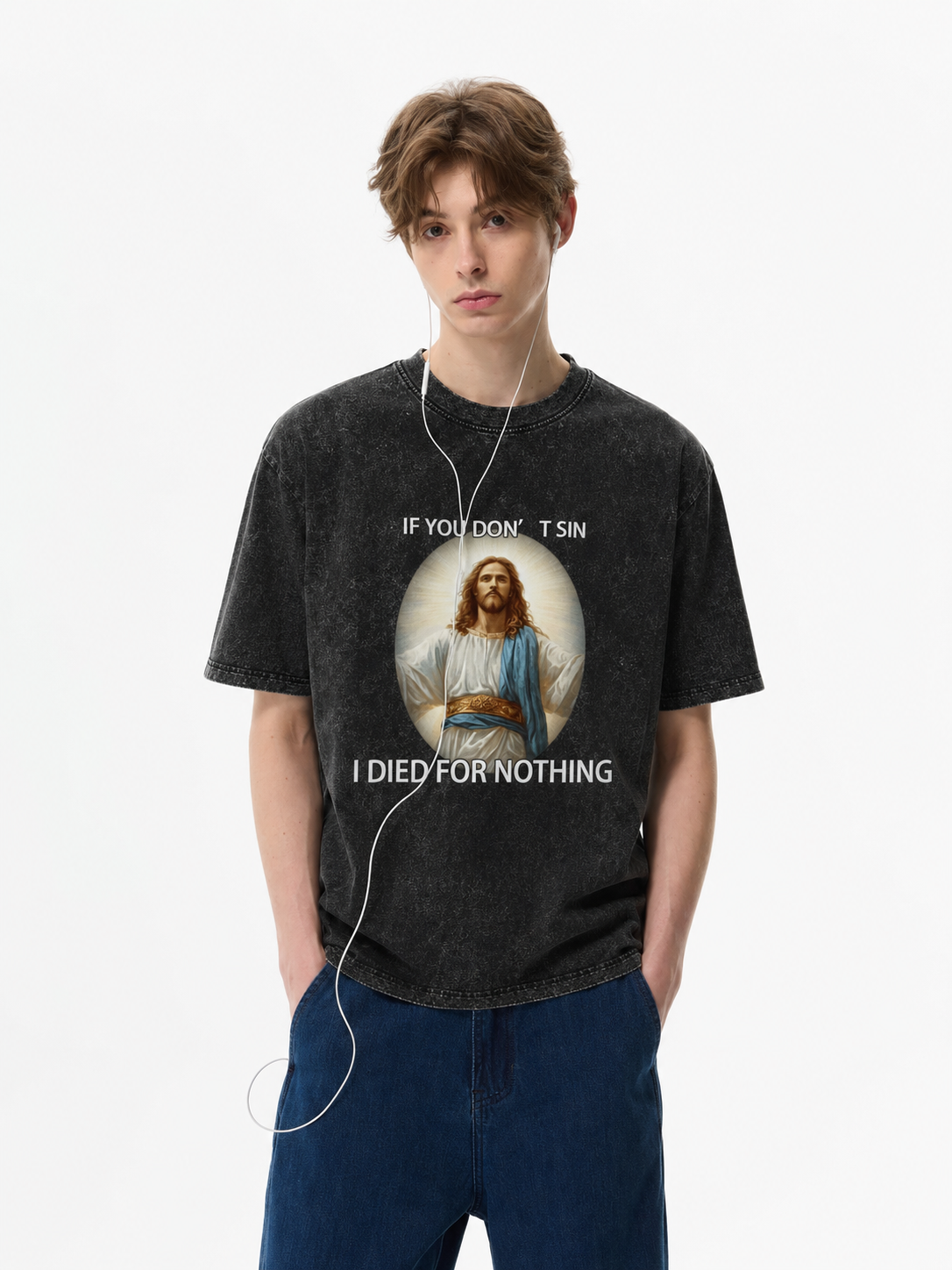 If You Don't Sin Graphic Washed T-Shirt
