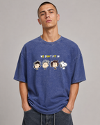 We Don't Fit In Cartoon Graphic Washed T-Shirt