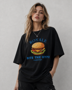 Royale Bite the Hype Hamburger Graphic White T-Shirt