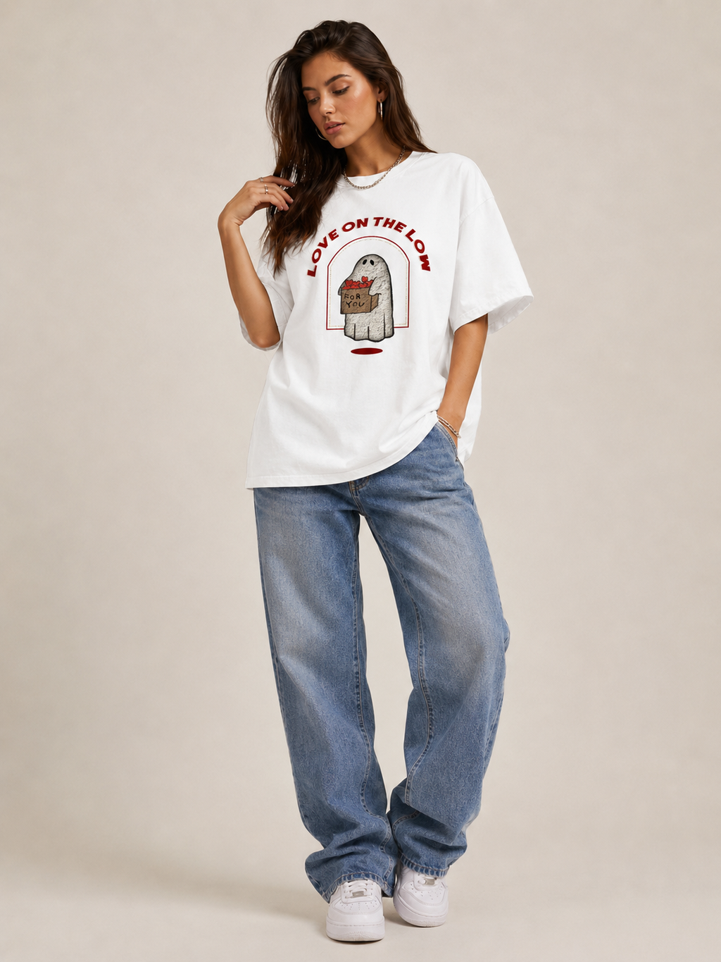 Love on the Low Ghost Graphic Black T-Shirt