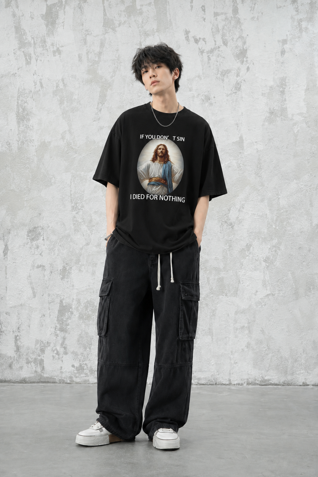 If You Don't Sin Graphic Black T-Shirt